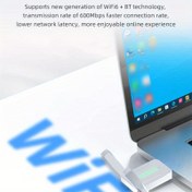 Resim 2025 Yeni WiFi 6 Çift Antenli, Hızlı ve Kararlı Bağlantı Sunan 600 MB Kablosuz Ağ Adaptörü, Windows 10/11 Destekli Tak ve Çalıştır Kablosuz USB Ağ Kartı 