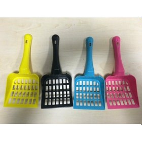 Resim Dikdörtgen Delikli Kedi Kumu Küreği 24 CM Çok Renkli 