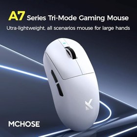 Resim MCHOSE A7 V2 Ultra White 8K Hz PAW3950 TI Sensör Kablosuz Gaming Mouse (MC-A7V2-6) 