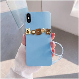 Resim Zebana Apple Iphone X Uyumlu Kılıf Love Bear Silikon Kılıf Kahverengi - Açık Mavi 