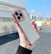 Resim Sphone Iphone 14 Pro Uyumlu Kılıf Kamera Korumalı Kenarı Ve Lensi Parlak Taşlı Şeffaf Silikon 