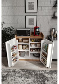 Resim Zeyna 2 Kapaklı 13 Bölmeli Çok Amaçlı Erzak Dolabı 