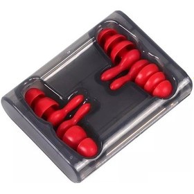 Resim Küçük Boyutlu Yumuşak Silikon Anti-gürültü Kulak Tıkacı, 2 Çift Kırmızı Renkli Kulak Bakımı Ürünü 10.1" 10.1" 