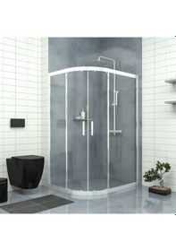 Resim Tekno Duş Silver Sirius 6mm Şeffaf Cam Asimetrik Oval Duşakabin Şeffaf 