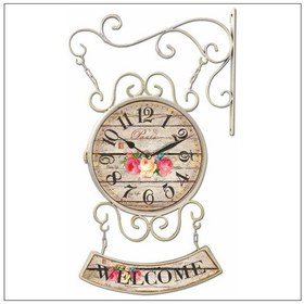 Resim Rose Istasyon Çift Taraflı Duvar Saati Çiçek 