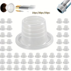 Resim 10 adet/30 adet/50 adet musluk sızdırmazlık contası, musluk silikon contası sızdırmazlık halkası kauçuk contası, tesisat aksesuarları silikon contaları, musluk üçgen sızdırmazlık silikon tıkaçları 