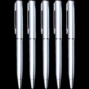 Resim 3/5 adet yaratıcı stil tükenmez kalem, basit atmosfer gümüş renkli zarif büküm tükenmez kalem, iş ofisi tükenmez kalem, öğrenci kırtasiye. 