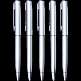 Resim 3/5 adet yaratıcı stil tükenmez kalem, basit atmosfer gümüş renkli zarif büküm tükenmez kalem, iş ofisi tükenmez kalem, öğrenci kırtasiye. 