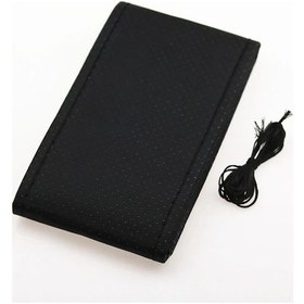 Resim Tongdashop Siyah Universal Pu Deri Direksiyon Kılıfı El Dikişli Kaymaz Konforlu Tutuş 14.96inç Siyah Siyah 