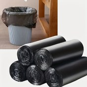 Resim 100 adet bir pakette, büyük siyah çöp torbaları, PE malzeme, sızdırmaz ve koku geçirmez, çok dayanıklı tek kullanımlık çöp torbaları, mutfak, oturma odası, yatak odası, banyo, tuvalet, ofis için uygun - çok amaçlı plastik çöp torbası 
