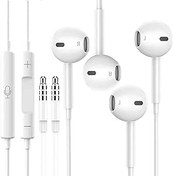 Resim Mikrofonlu Kablolu Kulaklıklar, Kulak İçi Kulaklıklarda 2 Paket Kablolu Kulaklık HiFi Stereo, Güçlü Bas ve Kristal Netliğinde Ses, iPhone, iPad, Android, Bilgisayar ile Uyumlu, En Çok 3,5 mm Jack-2 