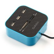 Resim Dark Usb 2.0 Çoklu Kart Okuyucu ve 3xUSB 2.0 Çoklayıcı HUB (Mavi) (DK-AC-UCR202BL) 