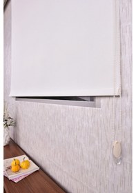 Resim Krem Karartma Düz Etek Dilimsiz Krem Blackout Zebra Stor Güneşlik Perde 220 X 240 