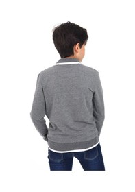 Resim Toontoy Kids Toontoy Erkek Çocuk Regular Fit Polo Yaka Baskılı Sweatshirt - 2 İplik Antrasit 