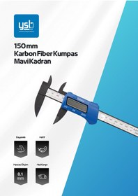 Resim Ysb 150 Mm Karbon Fiber Dijital Kumpas - Mavi Kadran Profesyonel Seri - Pil + Yedek Pil Dahil 