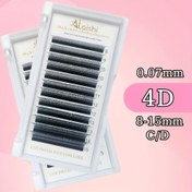 Resim 4D Ön Yapılmış Hacim Kirpik Uzantıları, 12 Satır, Karma 8-15mm Uzunluk, C/D Kıvrım W Shape, Doğal Hafif Sahte Kirpikler ile Bitki Bazlı Squalane, Kolay Fan, Salonlar ve Başlangıçıçlar için Yeniden Kullanılabilir 