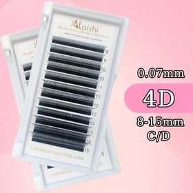Resim 4D Ön Yapılmış Hacim Kirpik Uzantıları, 12 Satır, Karma 8-15mm Uzunluk, C/D Kıvrım W Shape, Doğal Hafif Sahte Kirpikler ile Bitki Bazlı Squalane, Kolay Fan, Salonlar ve Başlangıçıçlar için Yeniden Kullanılabilir 