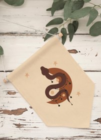 Resim Salon Duvar Dekoru, Pinterest Oda Dekoru, Boho Kanvas Flama Askılı Duvar Örtüsü Ve Süsü NO:490 - Renkli - 10 / 50 x 70 