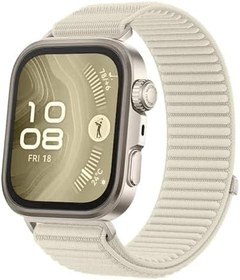 Resim Coverzone Huawei Watch Fit 4 İle Uyumlu Saat Kayışı Kaliteli Hasır Örme Cırtcırt Yapalı Su Tutmaz Huawei Watch Fit 4 İle Uyumlu Kordon Kayış - Starlight 