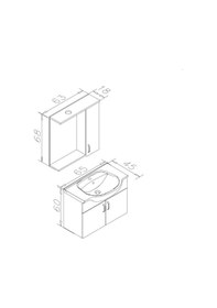Resim Orka Duru 65 Cm Mdf Freze Siyah Banyo Dolabı Alt Modül Ve Lavabo Siyah 