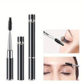 Resim 1pc Taşınabilir Kirpik Fırçası] 1pc Naylon Tüyler Eyebrow Fırçası, Esnek Palmiye Fırçası Kirpik ve Kaş Bakımı için, Koku Yok ABS Plastik Sap, Normal Cilt için Yumuşak Lifli Başlıklı Taşınabilir Spiral Yüz Makyaj Güzellik Aleti 
