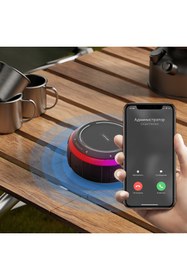 Resim Lenyes S223 Rgb Işıklı Askı Aparatlı Mini Bluetooth Speaker Hoparlör V5.3 Siyah 