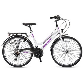 Resim Geroni Impulse City 28" 18.5' 21 Vites V.B. Şehir Bisikleti Beyaz - Mor 
