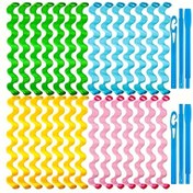 Resim 28 Adet Isıya Dayanmayan Dalgalı Saç Bukleleri Spiral Bukleler Saç Dalga Bukleleri Isıya Dayanmayan Şekillendirme Seti Spiral Saç Bukleleri ile 2 Adet Şekillendirme Kanca Çoğu Saç Modeli İçin (55cm, Karışık Renkler) 