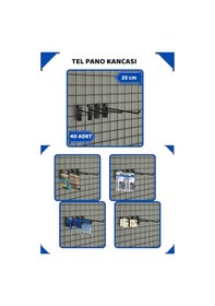 Resim Tel Pano Kancası 25 Cm Siyah Raf Askısı Raf Kancası Mağaza Düzenleme 40 Adet 