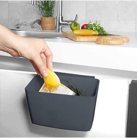Resim Genel Markalar Org-50 Dolap Kapağına Asılabilir Pratik Çöp Kutusu - Tezgah Üstü Çöp Kovası Antrasit 