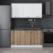 Resim Evim 155 Cm Mutfak Dolabı Beyaz Dore 155-D1 