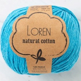 Resim Loren Natural Cotton Turkuaz El Örgü İpi - R091 - 33923 