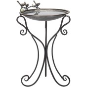 Resim Hype Store Olp Vintage Metal Kuş Banyosu 55,88 cm 60,94 cm G x 88,9 cm Y Gümüş 