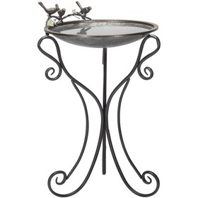 Resim Hype Store Olp Vintage Metal Kuş Banyosu 55,88 cm 60,94 cm G x 88,9 cm Y Gümüş 