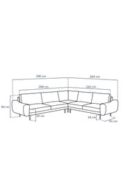 Resim Normod Klem 290 x 264 Köşe Ahşap Ayak - Kadife 
