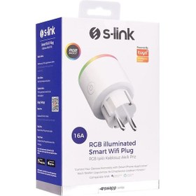 Resim S-link Sl-03 16a Akım Korumalı Akıllı Priz Rgb Işıklı 2,4g Wifi-bt Tuya Destekli - 37622 