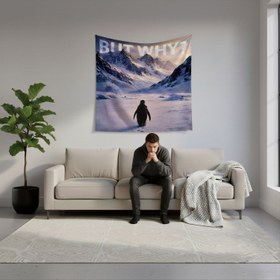 Resim But why Penguen Duvar Örtüsü - 135 cm x 135 cm 
