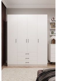 Resim 4 Kapaklı Gardırop 160cm Beyaz 
