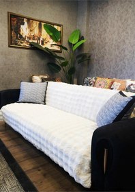 Resim Berrykonsept Peluşlu Koltuk Örtüsü Bej 