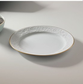 Resim Güral Porselen Bahar Dalı Pasta Tabağı 6 Parça 20 CM Beyaz - Gold 