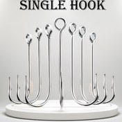 Resim 200 Adet Premium Paslanmaz Çelik Balıkçılık Kancaları - Paslanmaya Karşı Dirençli, Yüksek Karbonlu Çelik Uzatılmış Sap & Göz ile Deniz Balıkçılığı İçin 