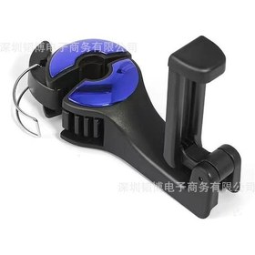 Resim Jeehugo Mavi Otomobil Sandalye Arkası Kilitli Kanca Telefon Tutucu Çok Fonksiyonlu Gizli Tasarım Araç İçin 