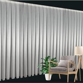 Resim DECO PERDE Düz İnce Çizgili Tül Perde Sık Pile (1'e 3 Pile) Kırık Beyaz Kırık Beyaz 460 x 280 