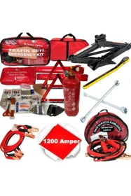 Resim inoltrare Dörtlü Ürün Trafik Seti+çantalı Akü Takviye Kablosu+kriko+bijon Anahtarı 