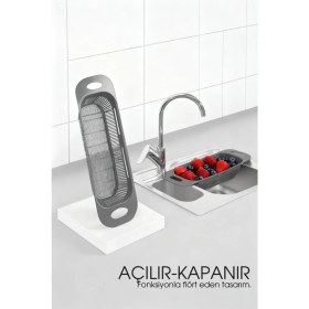 Resim Transformacion Ayarlanabilir Sürgülü Lavabo Süzgeci - Mutfak Için Pratik ve Şık Tasarım Gri 722439 