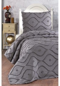 Resim Çeyiz Diyarı Pirot 2 Parça Tek Kişilik Pike Takımı Antrasit Antrasit 