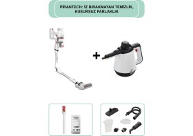 Resim Pirantech ES-330 Pro Dikey Süpürge & CB-02A Buharlı Temizleyici 
