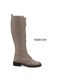 Resim Gönderi(R) Kadın Vizon Floter Fermuarlı Kauçuk Taban Hakiki Deri Postal Çizme Dkzc61364601 Vizon 