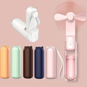 Resim Şarj Edilebilir Mini Fan ile Power Bank - Ev, Ofis ve Seyahat için Ultra Taşınabilir Katlanabilir Tasarım 