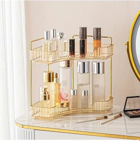 Resim Gateesat Yeşil Üç Katlı Zarif Köşe Banyo Organizatörü Katlanır Kokusuz Makyaj Parfüm Rafı 